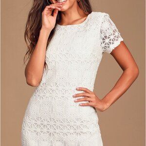 Lulu's White Lace Shift Dress - Size S - Like New!